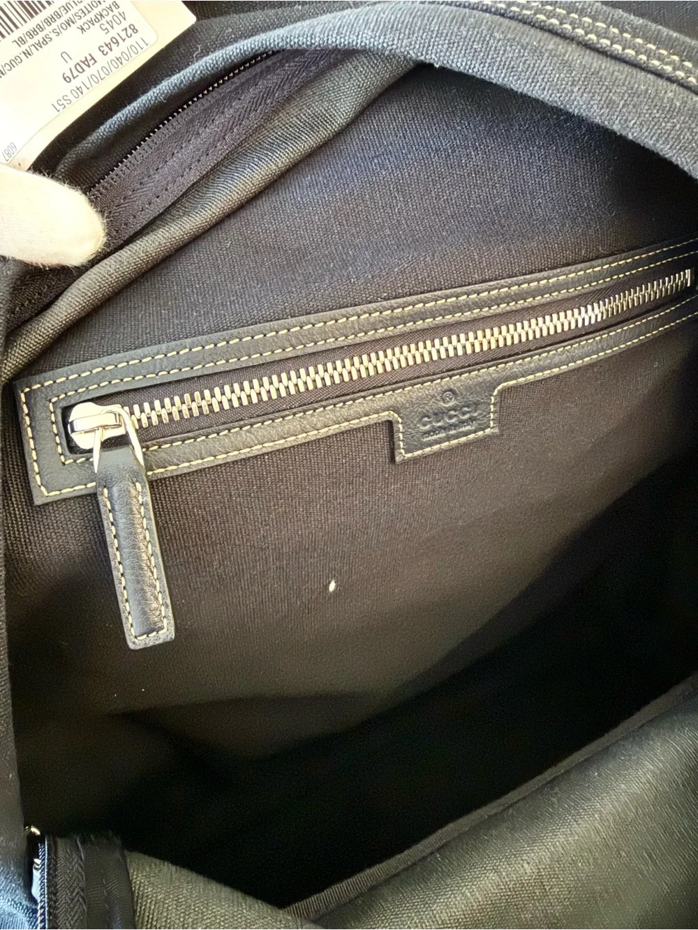 New Gucci men medium canvas travel backpack